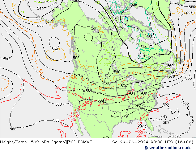 Z500/Regen(+SLP)/Z850 ECMWF za 29.06.2024 00 UTC