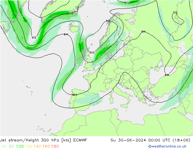 高速氣流 ECMWF 星期日 30.06.2024 00 UTC