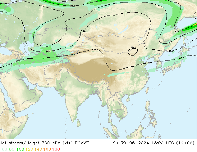 Straalstroom ECMWF zo 30.06.2024 18 UTC