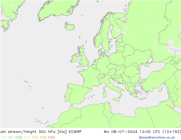 高速氣流 ECMWF 星期一 08.07.2024 12 UTC