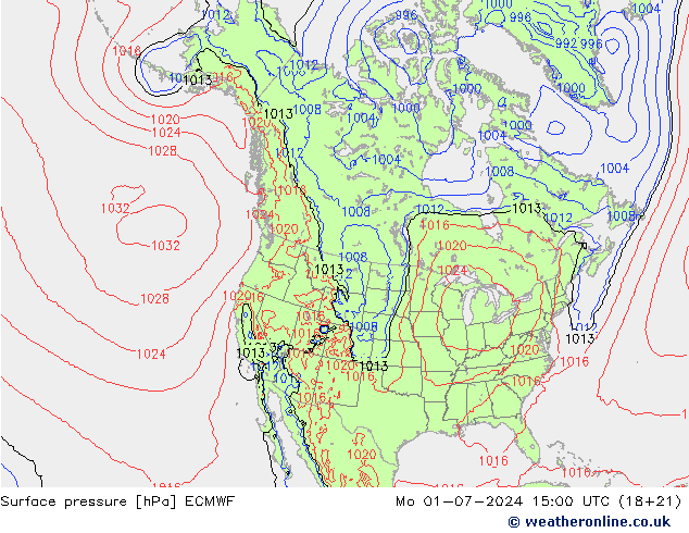 地面气压 ECMWF 星期一 01.07.2024 15 UTC