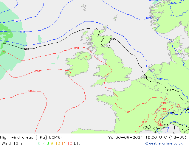 Windvelden ECMWF zo 30.06.2024 18 UTC
