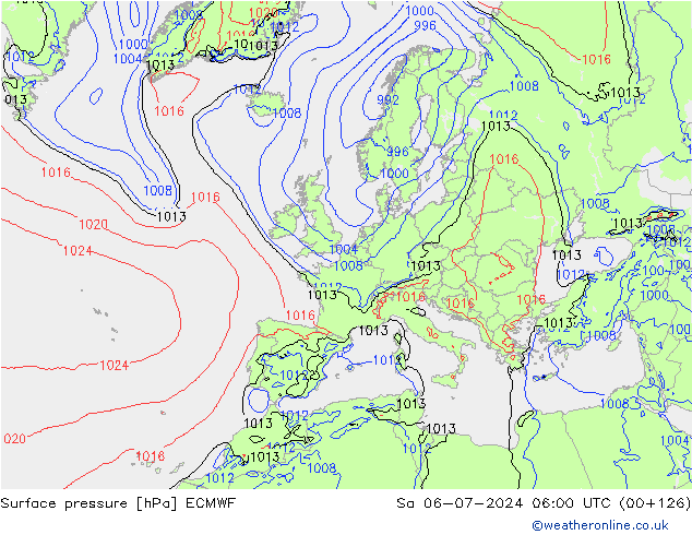 Luchtdruk (Grond) ECMWF za 06.07.2024 06 UTC