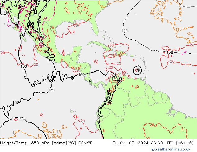 Z500/Regen(+SLP)/Z850 ECMWF di 02.07.2024 00 UTC