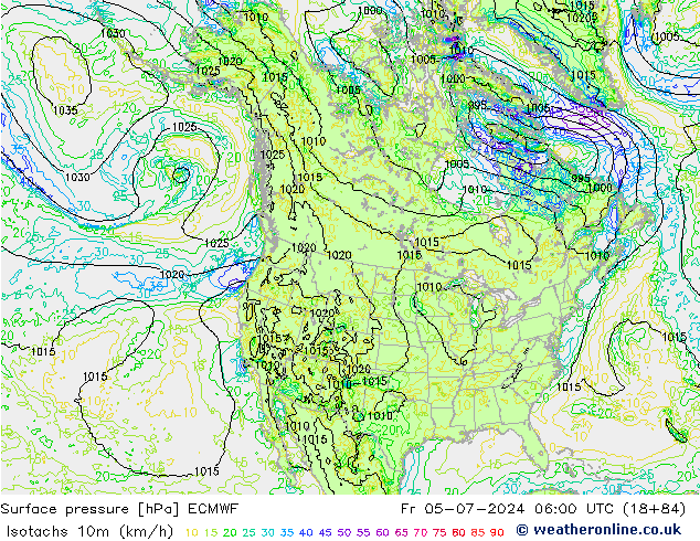 10米等风速线 (kph) ECMWF 星期五 05.07.2024 06 UTC