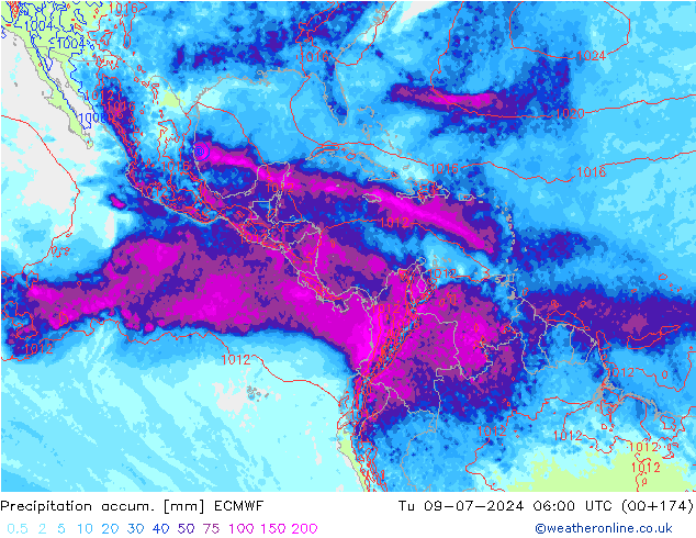 Totale neerslag ECMWF di 09.07.2024 06 UTC