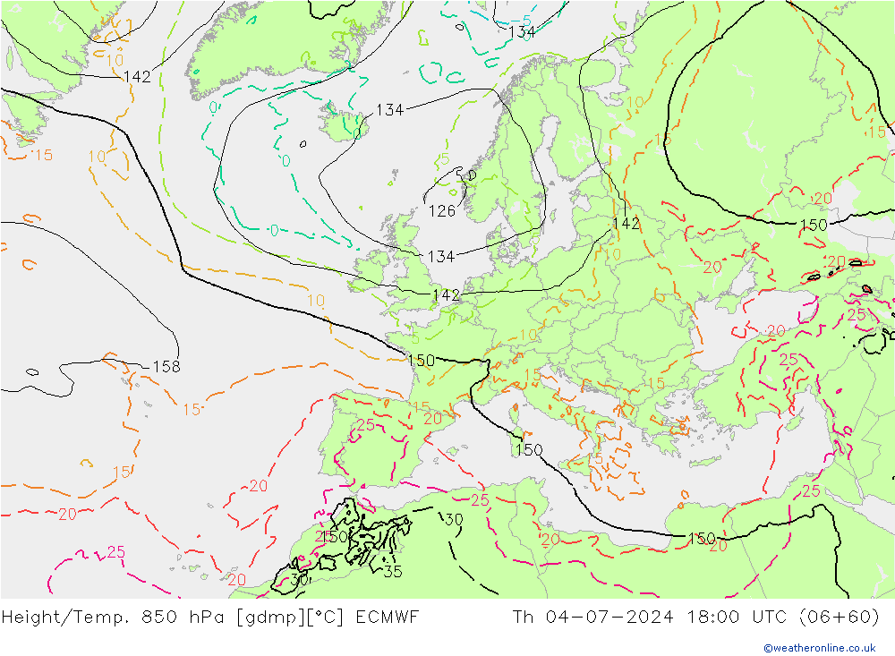 Z500/Regen(+SLP)/Z850 ECMWF do 04.07.2024 18 UTC