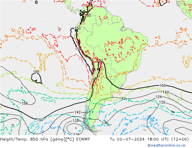 Z500/Regen(+SLP)/Z850 ECMWF di 02.07.2024 18 UTC