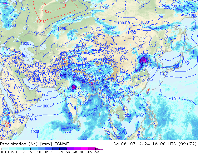 Z500/Regen(+SLP)/Z850 ECMWF za 06.07.2024 00 UTC