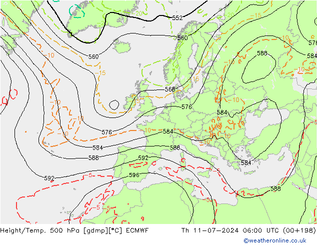Z500/Regen(+SLP)/Z850 ECMWF do 11.07.2024 06 UTC