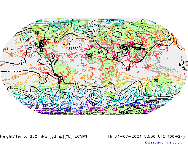 Hoogte/Temp. 850 hPa ECMWF do 04.07.2024 00 UTC
