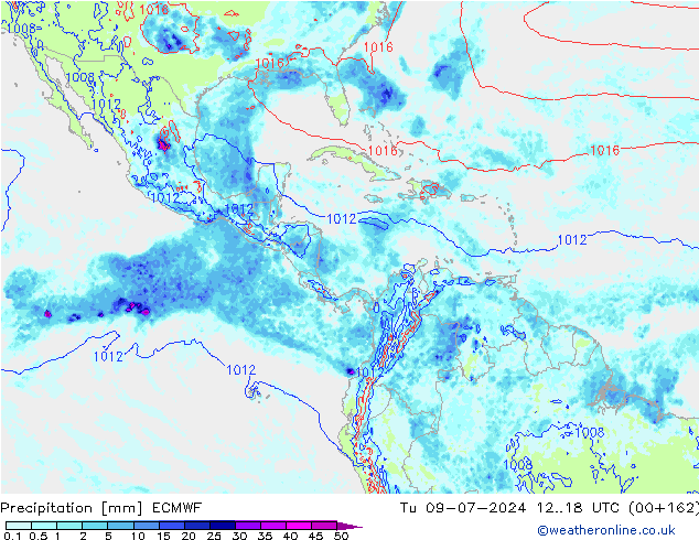 Neerslag ECMWF di 09.07.2024 18 UTC