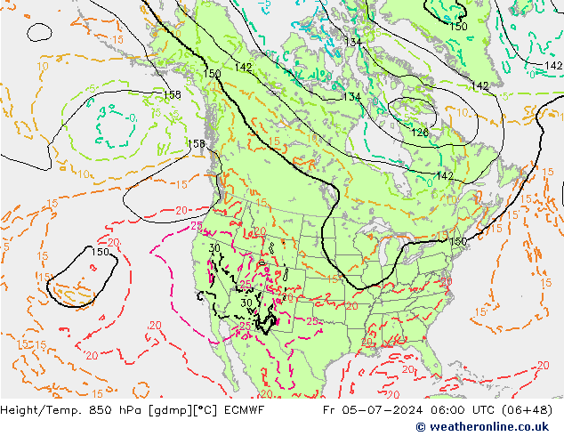 Z500/Rain (+SLP)/Z850 ECMWF 星期五 05.07.2024 06 UTC