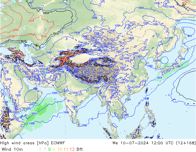 Windvelden ECMWF wo 10.07.2024 12 UTC