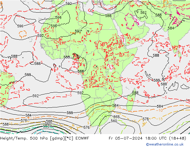 Z500/Regen(+SLP)/Z850 ECMWF vr 05.07.2024 18 UTC