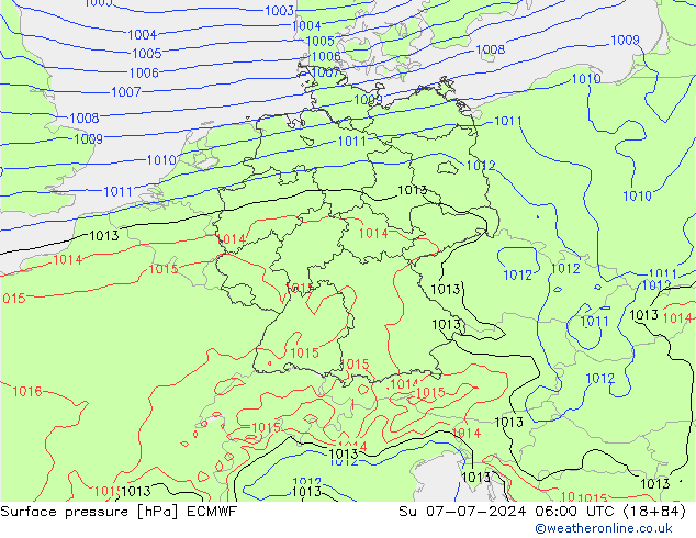 地面气压 ECMWF 星期日 07.07.2024 06 UTC