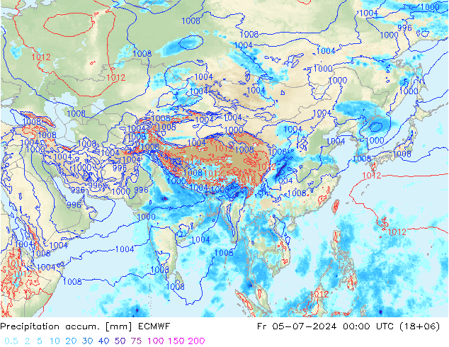 Totale neerslag ECMWF vr 05.07.2024 00 UTC