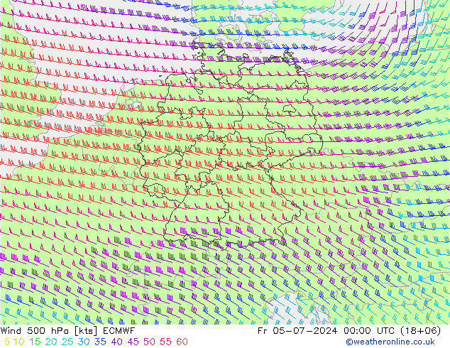 风 500 hPa ECMWF 星期五 05.07.2024 00 UTC