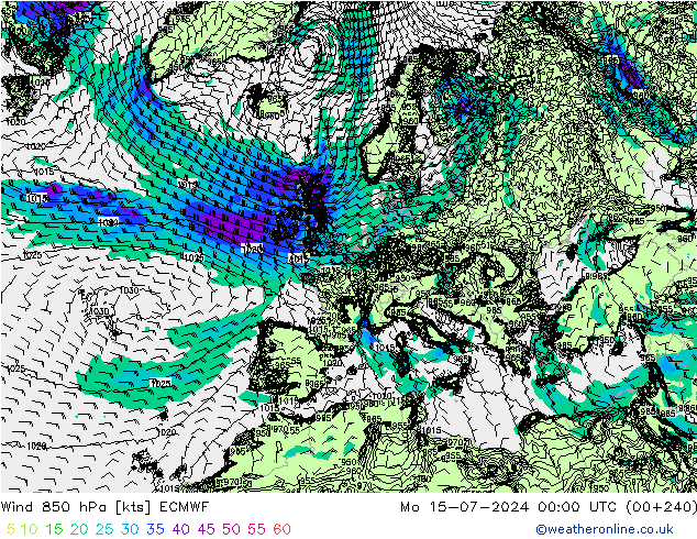 Wind 850 hPa ECMWF ma 15.07.2024 00 UTC