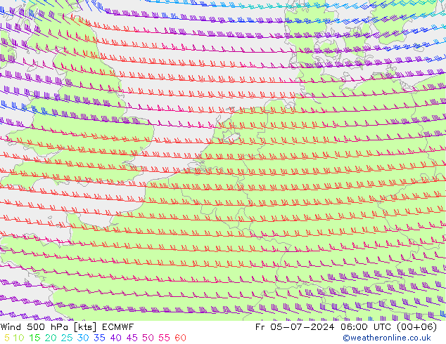 Wind 500 hPa ECMWF vr 05.07.2024 06 UTC