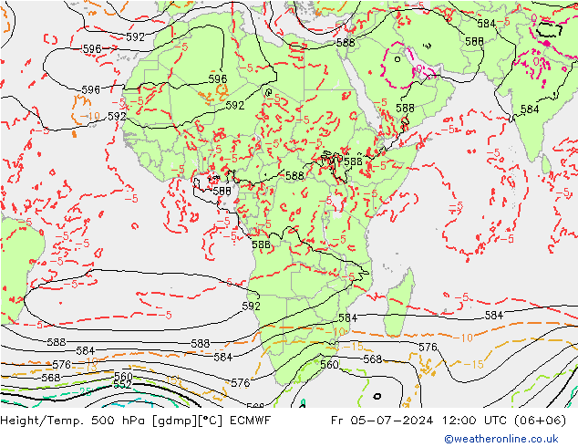 Z500/Regen(+SLP)/Z850 ECMWF vr 05.07.2024 12 UTC