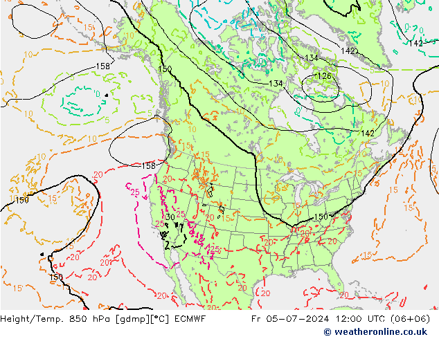 Z500/Rain (+SLP)/Z850 ECMWF 星期五 05.07.2024 12 UTC