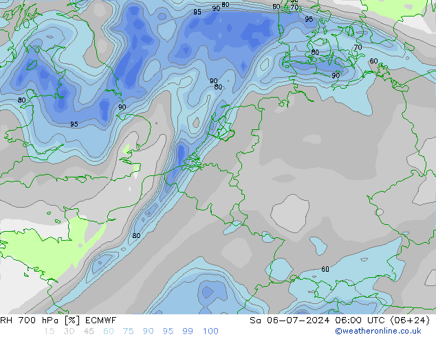 RV 700 hPa ECMWF za 06.07.2024 06 UTC