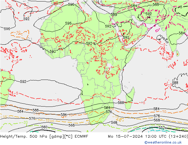 Hoogte/Temp. 500 hPa ECMWF ma 15.07.2024 12 UTC