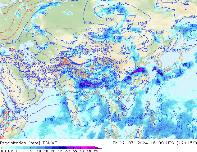 Neerslag ECMWF vr 12.07.2024 00 UTC