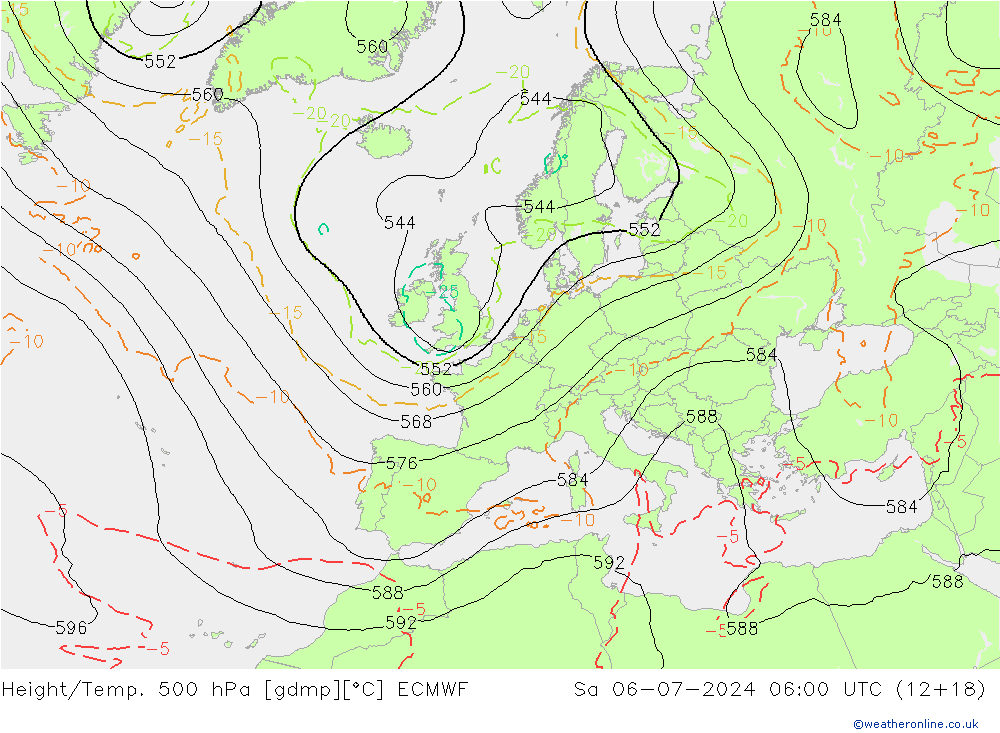 Z500/Regen(+SLP)/Z850 ECMWF za 06.07.2024 06 UTC