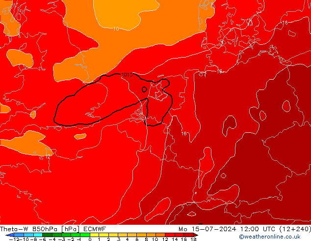 Theta-W 850hPa ECMWF ma 15.07.2024 12 UTC