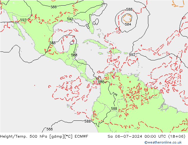 Z500/Regen(+SLP)/Z850 ECMWF za 06.07.2024 00 UTC