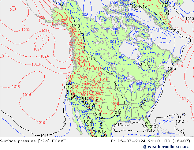 地面气压 ECMWF 星期五 05.07.2024 21 UTC
