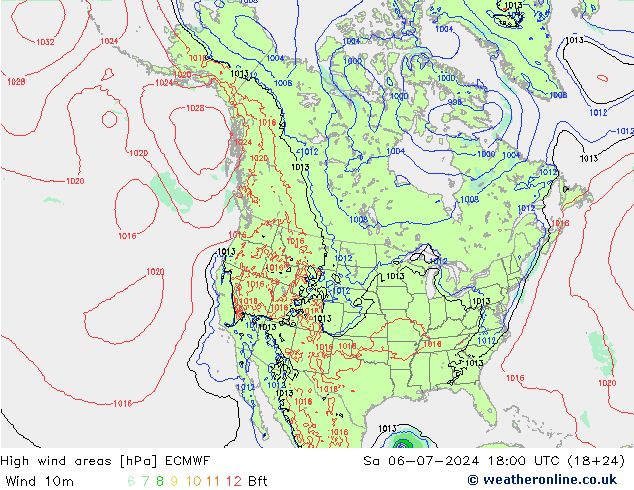 Windvelden ECMWF za 06.07.2024 18 UTC