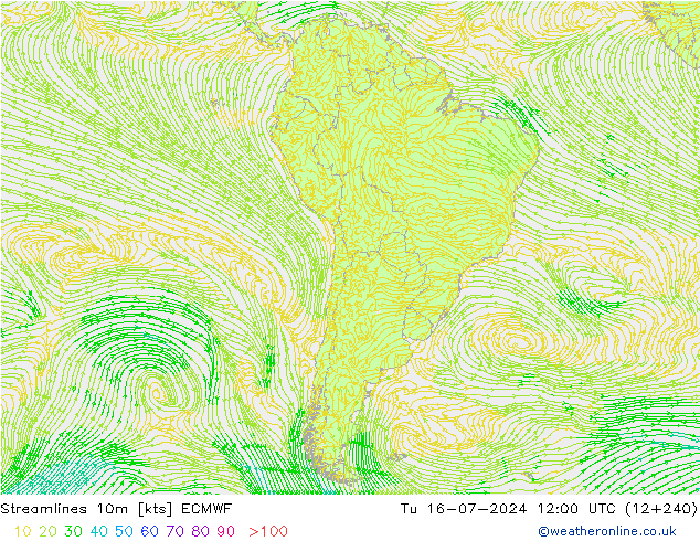 Stroomlijn 10m ECMWF di 16.07.2024 12 UTC