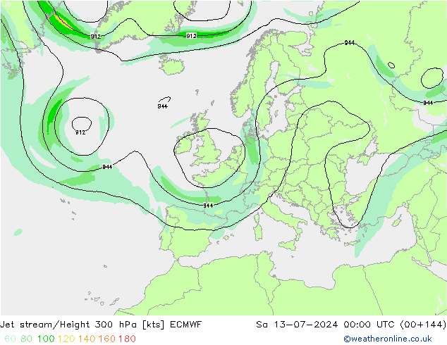 高速氣流 ECMWF 星期六 13.07.2024 00 UTC