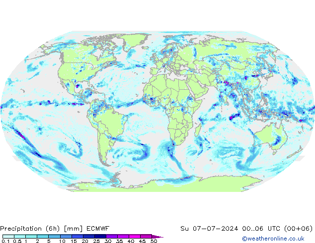 Z500/Rain (+SLP)/Z850 ECMWF 星期日 07.07.2024 06 UTC