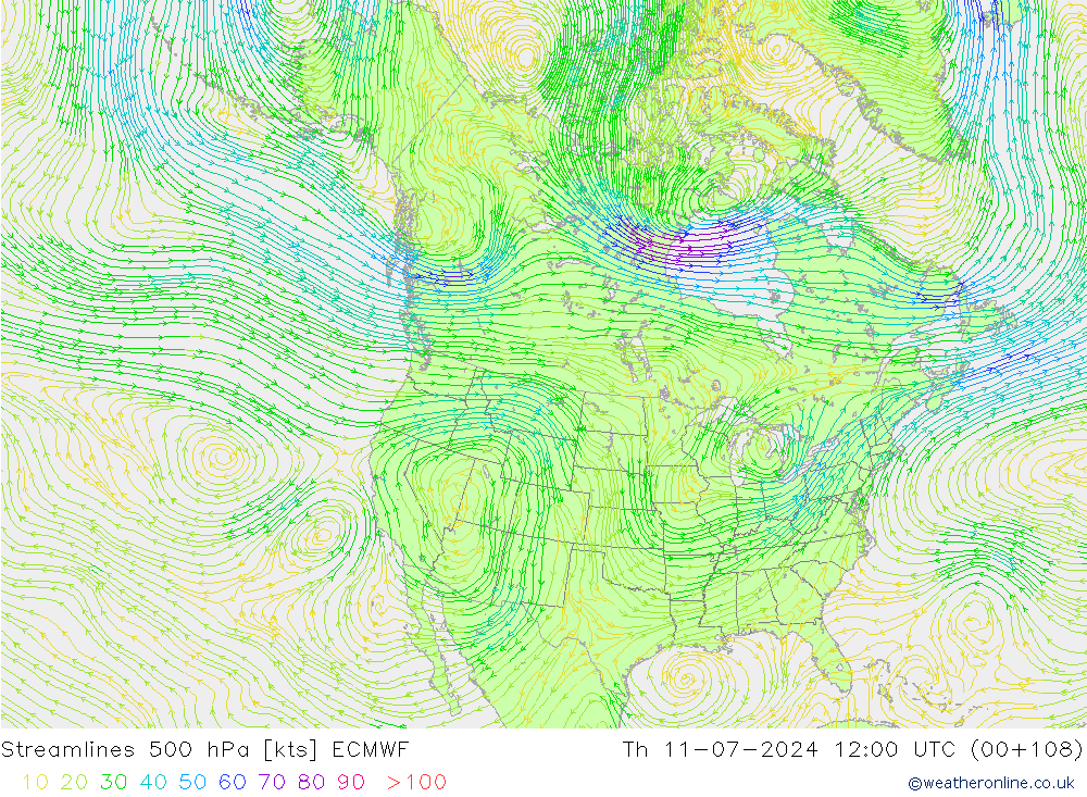 风 500 hPa ECMWF 星期四 11.07.2024 12 UTC