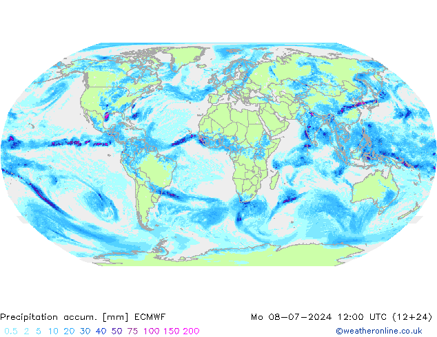 Totale neerslag ECMWF ma 08.07.2024 12 UTC