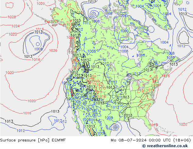 地面气压 ECMWF 星期一 08.07.2024 00 UTC
