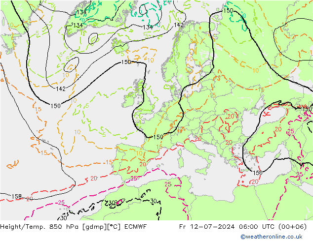 Z500/Regen(+SLP)/Z850 ECMWF vr 12.07.2024 06 UTC