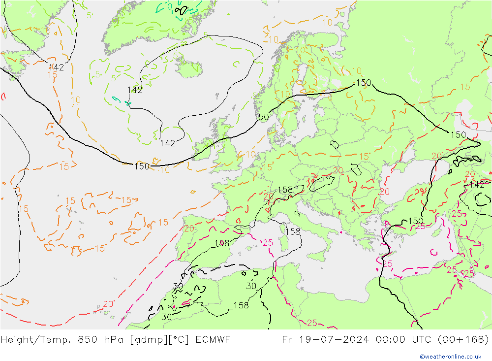 Z500/Regen(+SLP)/Z850 ECMWF vr 19.07.2024 00 UTC