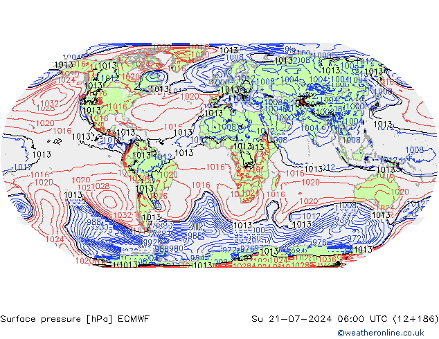 Luchtdruk (Grond) ECMWF zo 21.07.2024 06 UTC
