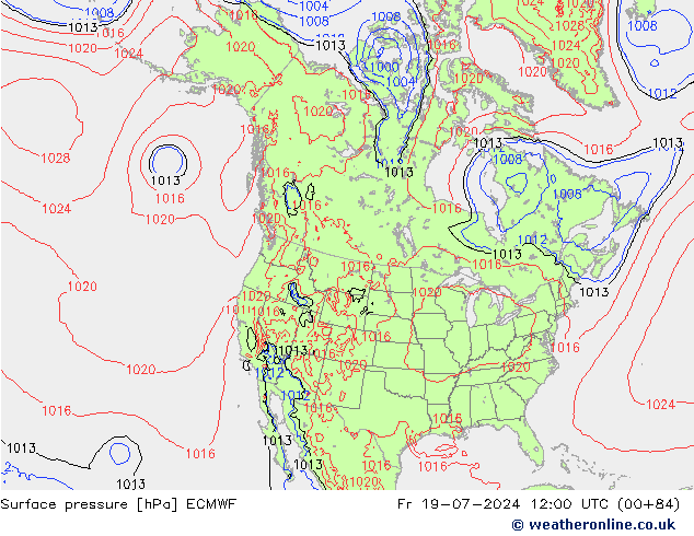 Luchtdruk (Grond) ECMWF vr 19.07.2024 12 UTC