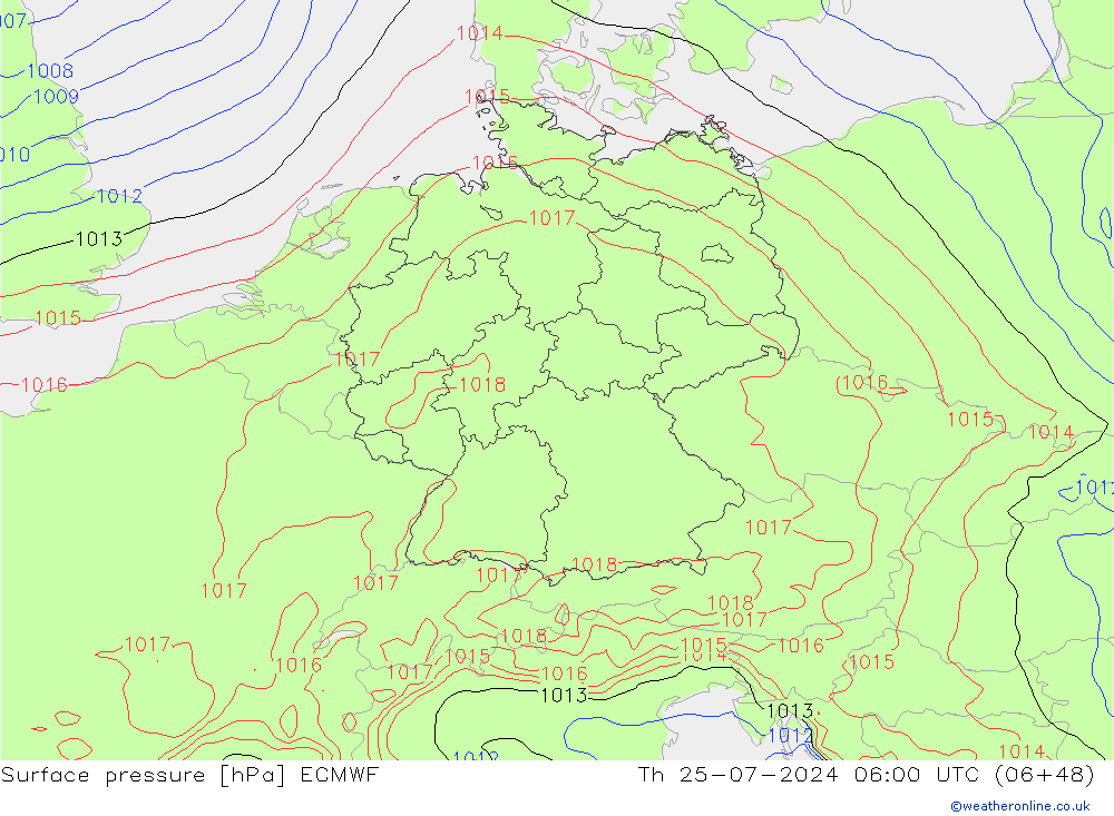 Luchtdruk (Grond) ECMWF do 25.07.2024 06 UTC