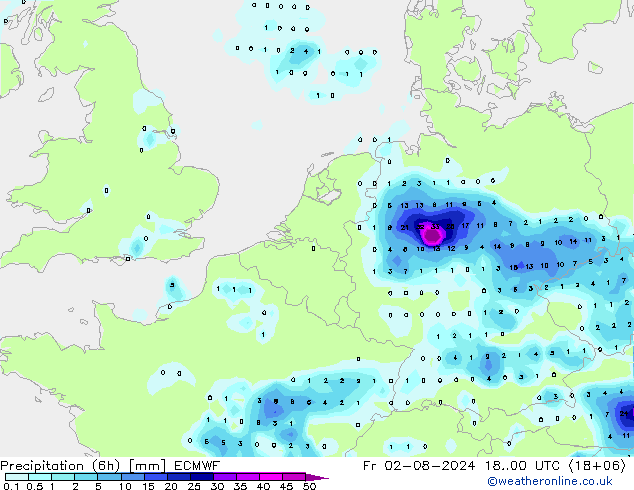 Z500/Regen(+SLP)/Z850 ECMWF vr 02.08.2024 00 UTC