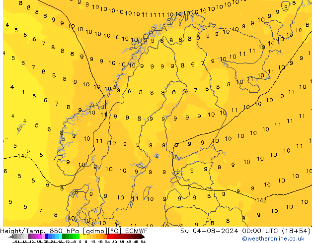 Z500/Regen(+SLP)/Z850 ECMWF zo 04.08.2024 00 UTC