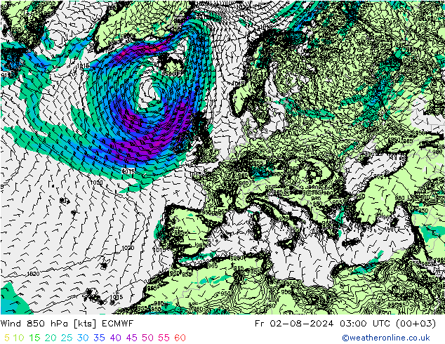 Wind 850 hPa ECMWF vr 02.08.2024 03 UTC