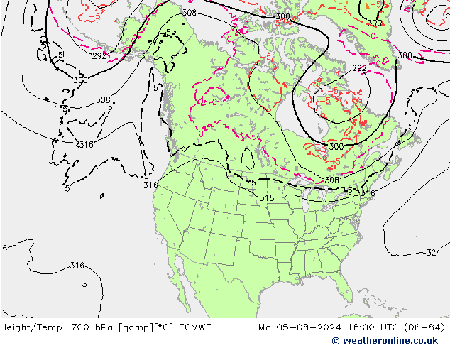 Hoogte/Temp. 700 hPa ECMWF ma 05.08.2024 18 UTC