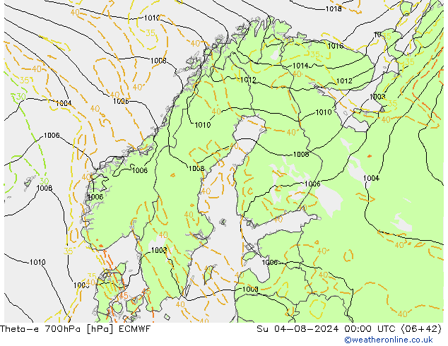 Theta-e 700hPa ECMWF zo 04.08.2024 00 UTC
